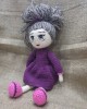 Curly Haired Girl, Doll for Kids, Amigurumi Doll, Crochet Doll, 100% Organic Syrian Handmade Soft Amigurumi Toy, Amigurumi Sleeping Friend