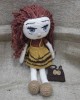 Kıvırcık Saçlı Kız, Çocuklar İçin Bebek, Amigurumi Bebek, Örgü Bebek, %100 Organik El Yapımı Yumuşak Amigurumi Oyuncak, Amigurumi Uyku Arkadaşı