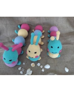 Crochet Caterpillar Amigurumi Set, Doll for Kids, Amigurumi Doll, Crochet Doll, 100% Organic Syrian Handmade Soft Amigurumi Toy, Amigurumi Sleeping Friend