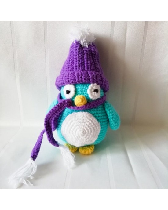 Penguen Oyuncak, Çocuklar İçin Bebek, Amigurumi Bebek, Örgü Bebek, %100 Organik El Yapımı Yumuşak Amigurumi Oyuncak, Amigurumi Uyku Arkadaşı