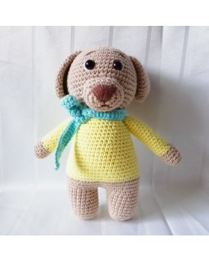 Dog Crochet Toy, Doll for Kids, Amigurumi Doll, Crochet Doll, 100% Organic Syrian Handmade Soft Amigurumi Toy, Amigurumi Sleeping Friend