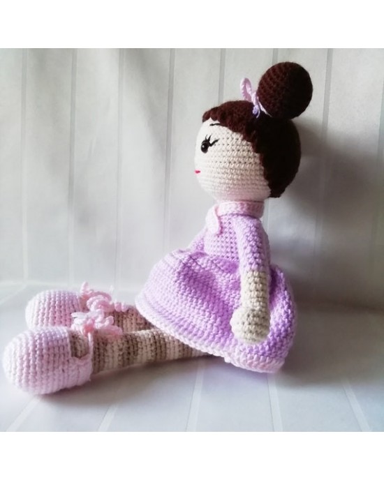 Amigurumi Ballerina, Doll for Kids, Amigurumi Doll, Crochet Doll, 100% Organic Syrian Handmade Soft Amigurumi Toy, Amigurumi Sleeping Friend