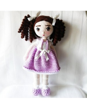 Girl Toy Amigurumi, Doll for Kids, Amigurumi Doll, Crochet Doll, 100% Organic Syrian Handmade Soft Amigurumi Toy, Amigurumi Sleeping Friend