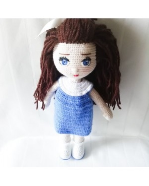 Girl Toy Amigurumi, Doll for Kids, Amigurumi Doll, Crochet Doll, 100% Organic Syrian Handmade Soft Amigurumi Toy, Amigurumi Sleeping Friend