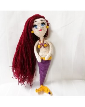 Mermaid Crochet Toy, Doll for Kids, Amigurumi Doll, Crochet Doll, 100% Organic Syrian Handmade Soft Amigurumi Toy, Amigurumi Sleeping Friend