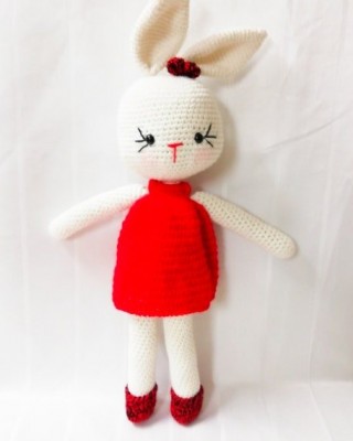 Tavşan Oyuncak, Çocuklar İçin Bebek, Amigurumi Bebek, Örgü Bebek, %100 Organik El Yapımı Yumuşak Amigurumi Oyuncak, Amigurumi Uyku Arkadaşı