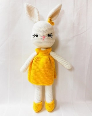 Tavşan Oyuncak, Çocuklar İçin Bebek, Amigurumi Bebek, Örgü Bebek, %100 Organik El Yapımı Yumuşak Amigurumi Oyuncak, Amigurumi Uyku Arkadaşı