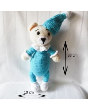 Amigurumi Bear toy, Doll for Kids, Amigurumi Doll, Crochet Doll, 100% Organic Syrian Handmade Soft Amigurumi Toy, Amigurumi Sleeping Friend