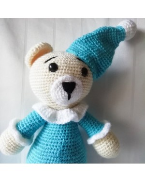 Amigurumi Bear toy, Doll for Kids, Amigurumi Doll, Crochet Doll, 100% Organic Syrian Handmade Soft Amigurumi Toy, Amigurumi Sleeping Friend