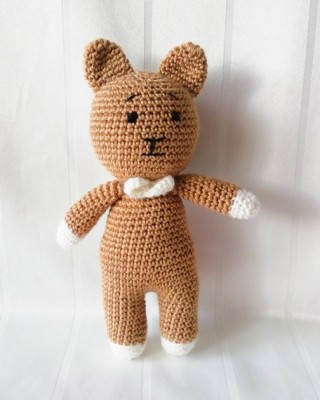 Sevimli Mini Ayı, Çocuklar İçin Bebek, Amigurumi Bebek, Örgü Bebek, %100 Organik El Yapımı Yumuşak Amigurumi Oyuncak, Amigurumi Uyku Arkadaşı