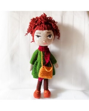 Winter Girl Toy Amigurumi, Doll for Kids, Amigurumi Doll, Crochet Doll, 100% Organic Syrian Handmade Soft Amigurumi Toy, Amigurumi Sleeping Friend