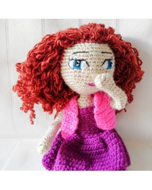 Girl Toy Amigurumi, Doll for Kids, Amigurumi Doll, Crochet Doll, 100% Organic Syrian Handmade Soft Amigurumi Toy, Amigurumi Sleeping Friend