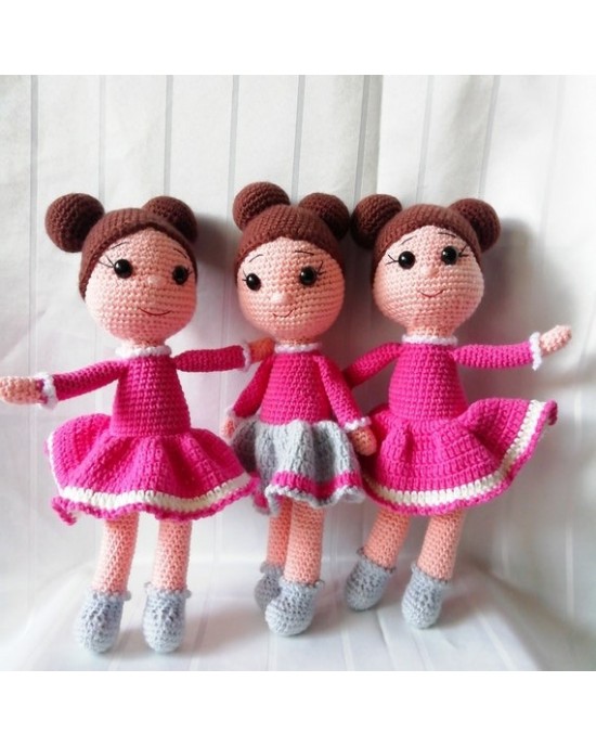 Amigurumi Ballerina, Doll for Kids, Amigurumi Doll, Crochet Doll, 100% Organic Syrian Handmade Soft Amigurumi Toy, Amigurumi Sleeping Friend