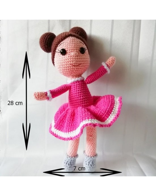 Amigurumi Ballerina, Doll for Kids, Amigurumi Doll, Crochet Doll, 100% Organic Syrian Handmade Soft Amigurumi Toy, Amigurumi Sleeping Friend