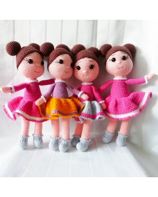 Amigurumi Ballerina, Doll for Kids, Amigurumi Doll, Crochet Doll, 100% Organic Syrian Handmade Soft Amigurumi Toy, Amigurumi Sleeping Friend