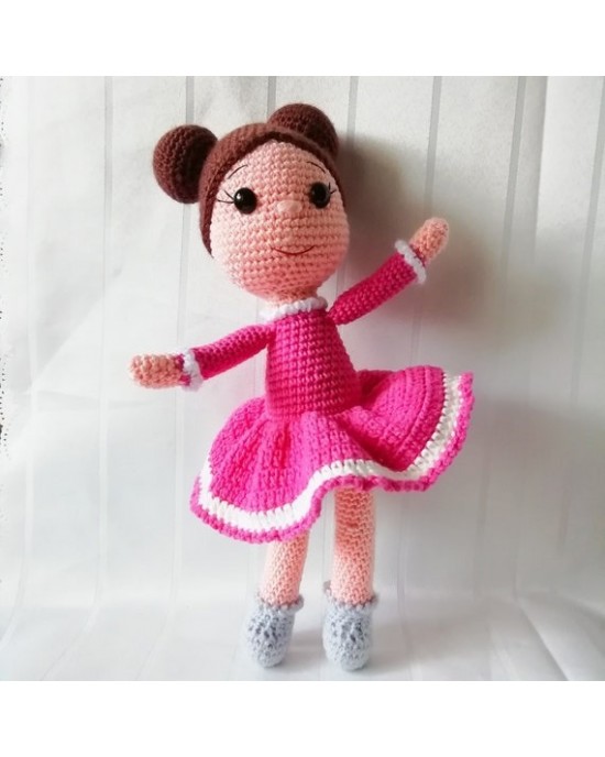 Amigurumi Ballerina, Doll for Kids, Amigurumi Doll, Crochet Doll, 100% Organic Syrian Handmade Soft Amigurumi Toy, Amigurumi Sleeping Friend