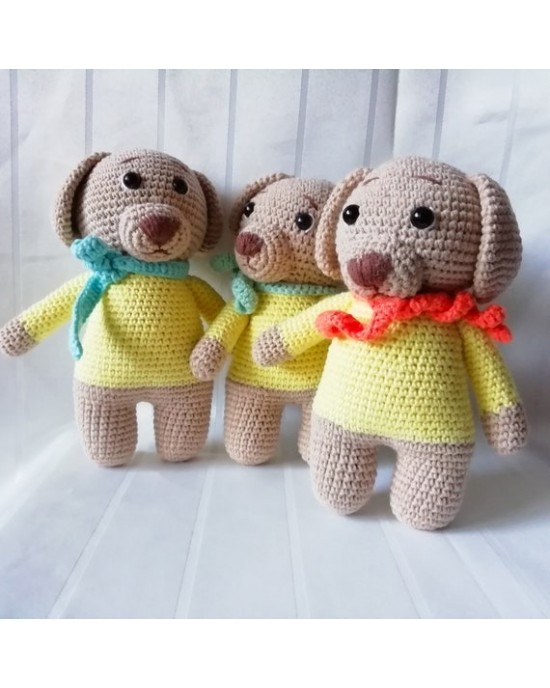 Dog Crochet Toy, Doll for Kids, Amigurumi Doll, Crochet Doll, 100% Organic Syrian Handmade Soft Amigurumi Toy, Amigurumi Sleeping Friend