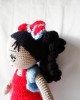 Curly Haired Girl, Doll for Kids, Amigurumi Doll, Crochet Doll, 100% Organic Syrian Handmade Soft Amigurumi Toy, Amigurumi Sleeping Friend