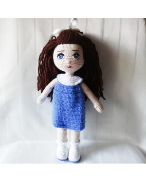 Girl Toy Amigurumi, Doll for Kids, Amigurumi Doll, Crochet Doll, 100% Organic Syrian Handmade Soft Amigurumi Toy, Amigurumi Sleeping Friend
