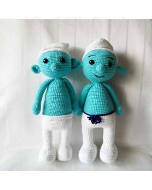 Smurf Toy Amigurumi, Doll for Kids, Amigurumi Doll, Crochet Doll, 100% Organic Syrian Handmade Soft Amigurumi Toy, Amigurumi Sleeping Friend