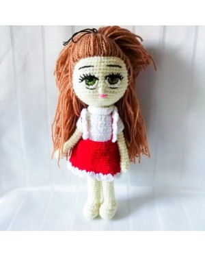 Beautiful Girl Toy Amigurumi, Doll for Kids, Amigurumi Doll, Crochet Doll, 100% Organic Syrian Handmade Soft Amigurumi Toy, Amigurumi Sleeping Friend