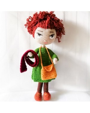 Winter Girl Toy Amigurumi, Doll for Kids, Amigurumi Doll, Crochet Doll, 100% Organic Syrian Handmade Soft Amigurumi Toy, Amigurumi Sleeping Friend