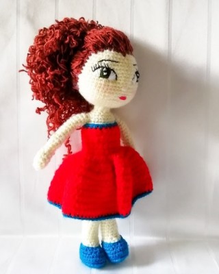 Girl Toy Amigurumi, Doll for Kids, Amigurumi Doll, Crochet Doll, 100% Organic Syrian Handmade Soft Amigurumi Toy, Amigurumi Sleeping Friend