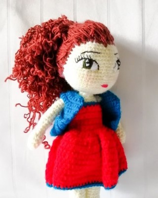 Girl Toy Amigurumi, Doll for Kids, Amigurumi Doll, Crochet Doll, 100% Organic Syrian Handmade Soft Amigurumi Toy, Amigurumi Sleeping Friend