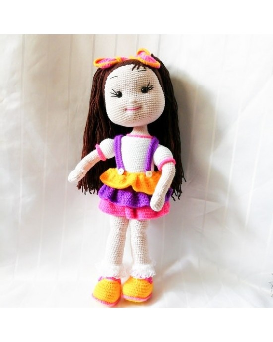 Large Amigurumi Girl, Doll for Kids, Amigurumi Doll, Crochet Doll, 100% Organic Syrian Handmade Soft Amigurumi Toy, Amigurumi Sleeping Friend