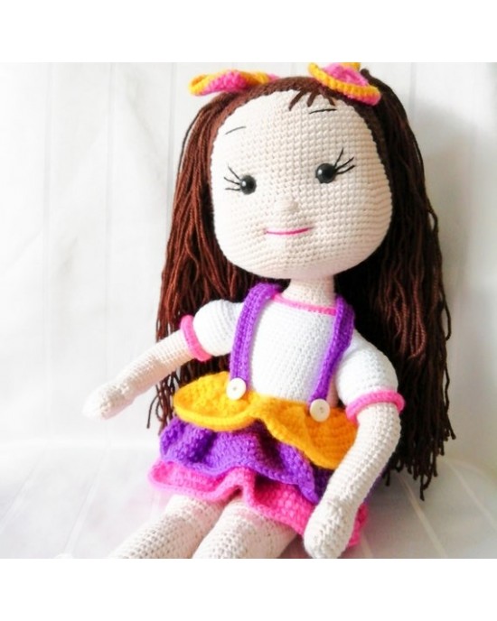 Large Amigurumi Girl, Doll for Kids, Amigurumi Doll, Crochet Doll, 100% Organic Syrian Handmade Soft Amigurumi Toy, Amigurumi Sleeping Friend