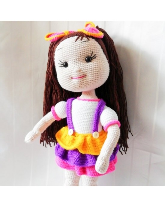 Large Amigurumi Girl, Doll for Kids, Amigurumi Doll, Crochet Doll, 100% Organic Syrian Handmade Soft Amigurumi Toy, Amigurumi Sleeping Friend