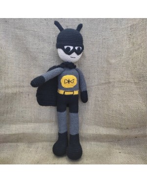 Amigurumi Batman Crochet Toy, Doll for Kids, Amigurumi Doll, Crochet Doll, 100% Organic Syrian Handmade Soft Amigurumi Toy, Amigurumi Sleeping Friend