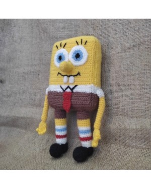SpongeBob Crochet Toy, Doll for Kids, Amigurumi Doll, Crochet Doll, 100% Organic Syrian Handmade Soft Amigurumi Toy, Amigurumi Sleeping Friend