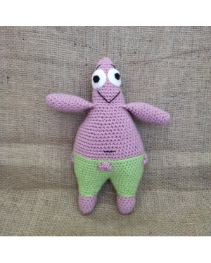 Amigurumi Patrick Star Crochet Toy, Doll for Kids, Amigurumi Doll, Crochet Doll, 100% Organic Syrian Handmade Soft Amigurumi Toy, Amigurumi Sleeping Friend