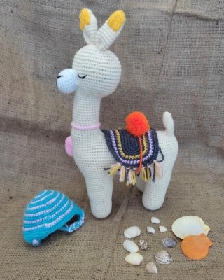 Amigurumi Llama Crochet Toy, Doll for Kids, Amigurumi Doll, Crochet Doll, 100% Organic Syrian Handmade Soft Amigurumi Toy, Amigurumi Sleeping Friend