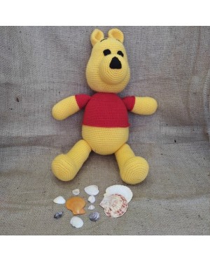 Winnie the Pooh Crochet Toy, Doll for Kids, Amigurumi Doll, Crochet Doll, 100% Organic Syrian Handmade Soft Amigurumi Toy, Amigurumi Sleeping Friend