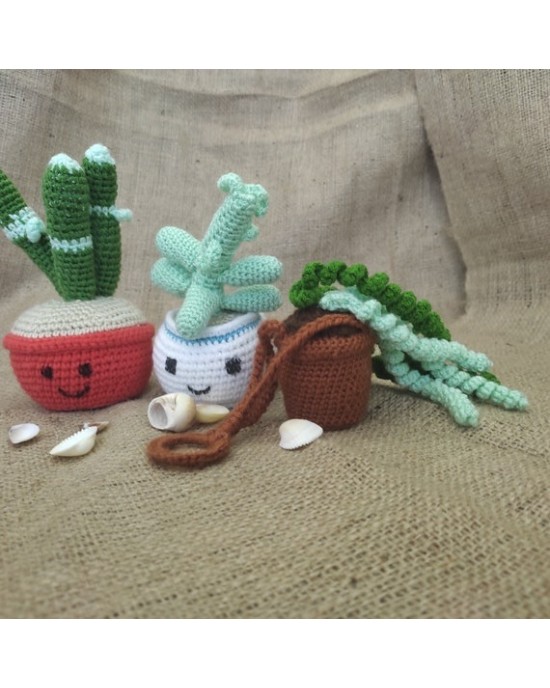 Amigurumi Mini Cute Plant Set, Doll for Kids, Amigurumi Doll, Crochet Doll, 100% Organic Syrian Handmade Soft Amigurumi Toy, Amigurumi Sleeping Friend