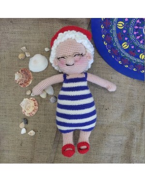 Granny Glasses Doll Crochet Toy, Doll for Kids, Amigurumi Doll, Crochet Doll, 100% Organic Syrian Handmade Soft Amigurumi Toy, Amigurumi Sleeping Friend