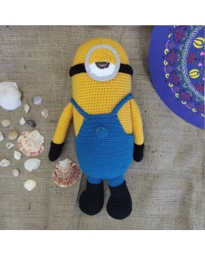 Minion Crochet Toy, Doll for Kids, Amigurumi Doll, Crochet Doll, 100% Organic Syrian Handmade Soft Amigurumi Toy, Amigurumi Sleeping Friend