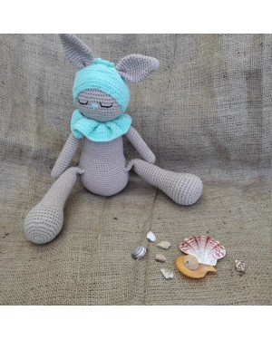Amigurumi Rabbit Crochet Toy, Doll for Kids, Amigurumi Doll, Crochet Doll, 100% Organic Syrian Handmade Soft Amigurumi Toy, Amigurumi Sleeping Friend