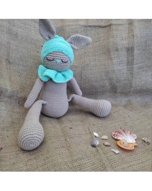 Amigurumi Rabbit Crochet Toy, Doll for Kids, Amigurumi Doll, Crochet Doll, 100% Organic Syrian Handmade Soft Amigurumi Toy, Amigurumi Sleeping Friend