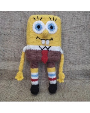 SpongeBob Crochet Toy, Doll for Kids, Amigurumi Doll, Crochet Doll, 100% Organic Syrian Handmade Soft Amigurumi Toy, Amigurumi Sleeping Friend