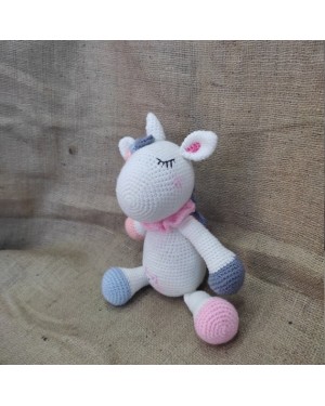 Amigurumi Unicorn Crochet Toy, Doll for Kids, Amigurumi Doll, Crochet Doll, 100% Organic Syrian Handmade Soft Amigurumi Toy, Amigurumi Sleeping Friend