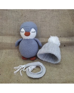 Amigurumi Penguin Toy Crochet Toy, Doll for Kids, Amigurumi Doll, Crochet Doll, 100% Organic Syrian Handmade Soft Amigurumi Toy, Amigurumi Sleeping Friend