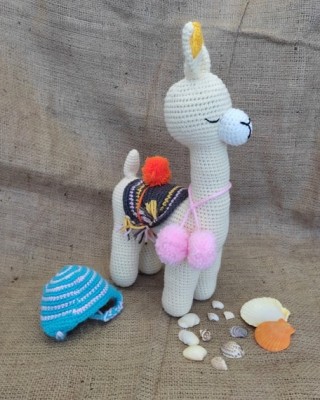 Amigurumi Llama Crochet Toy, Doll for Kids, Amigurumi Doll, Crochet Doll, 100% Organic Syrian Handmade Soft Amigurumi Toy, Amigurumi Sleeping Friend