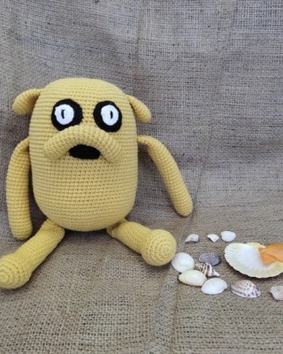 Jake the Dog Crochet Toy, Doll for Kids, Amigurumi Doll, Crochet Doll, 100% Organic Syrian Handmade Soft Amigurumi Toy, Amigurumi Sleeping Friend