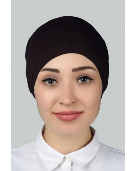 Ready Practical Snap-on Elastic Hijab Bonnet - Black