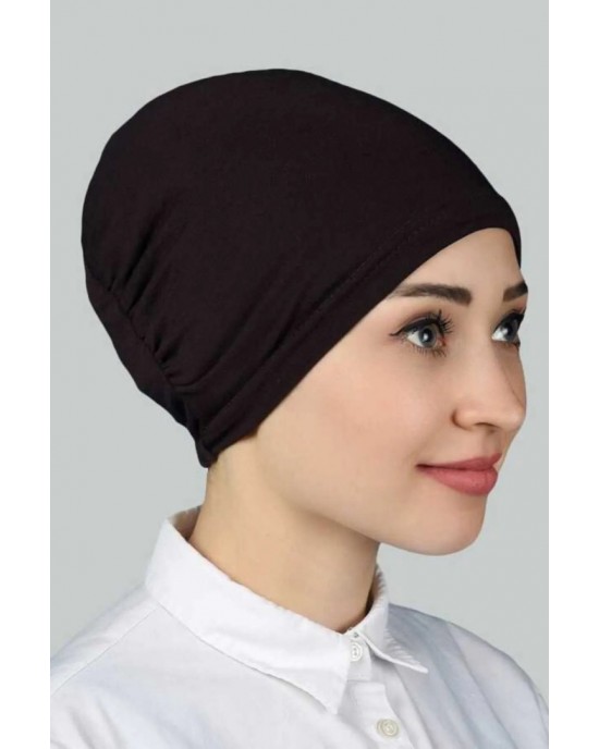 Ready Practical Snap-on Elastic Hijab Bonnet - Black