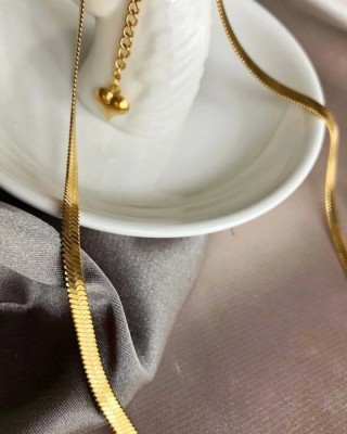Tarnish-Resistant Stainless Steel Italian Flat Gold Chain