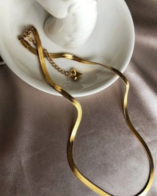 Tarnish-Resistant Stainless Steel Italian Flat Gold Chain